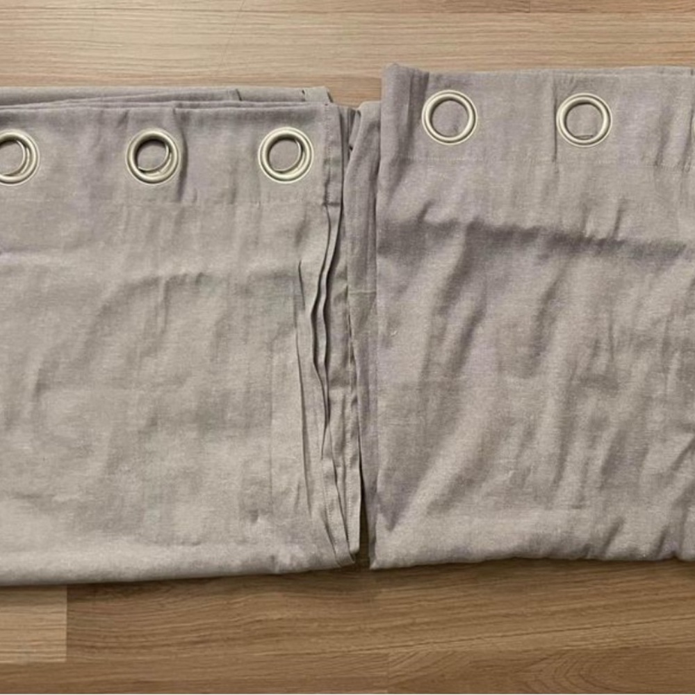 Gray Sheer Curtain Panels, x2